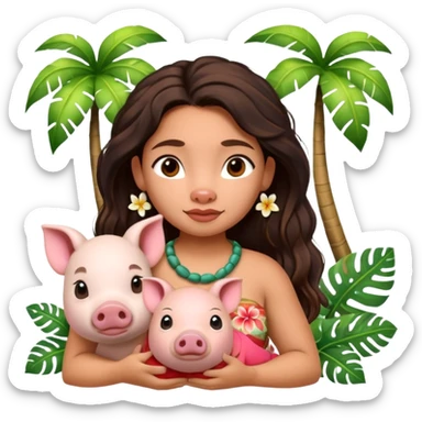 Moana and pua  sticker