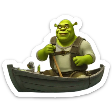 Shrek fishing sticker