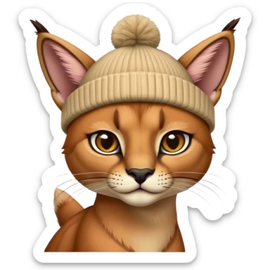 Caracal with beanie sticker