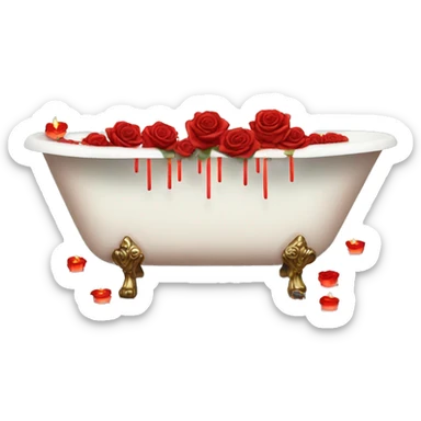 bathtub filled with candles and roses sticker