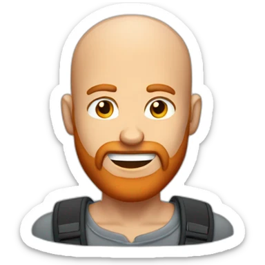 pumped up balding man with a red beard sticker