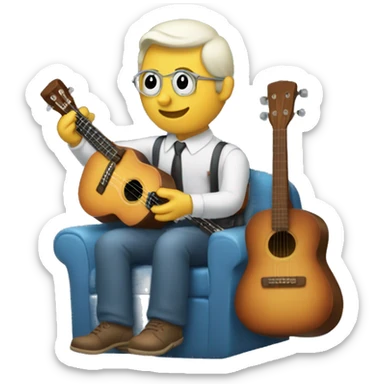 Someone in car driving seat playing ukelele  sticker