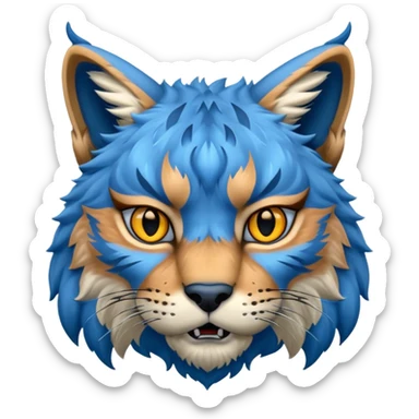 Tête de lynx : très très très féroce et très méchant et tout bleu sticker