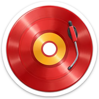 red vinyl record sticker