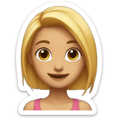 Chica morena con pelo largo y ojos miel sonriendo sticker