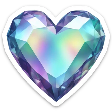 Iridescent diamond heart sticker