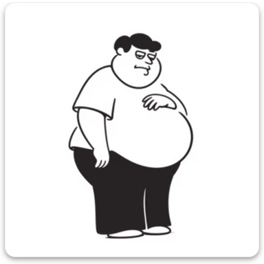 Peter Griffin from Family Guy with a pregnant belly, wearing his signature outfit sticker