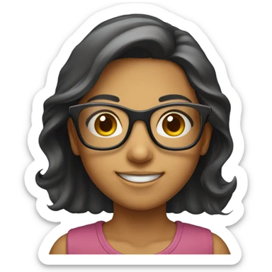 smiling girl with glasses portrait sticker