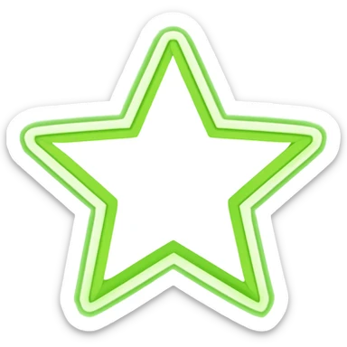 Neon Star outline transparent background sticker