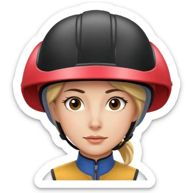  horse jockey woman face sticker