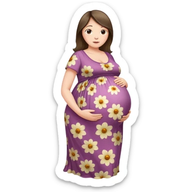 heavily pregnant woman with extremely abnormally huge overdue belly sticker