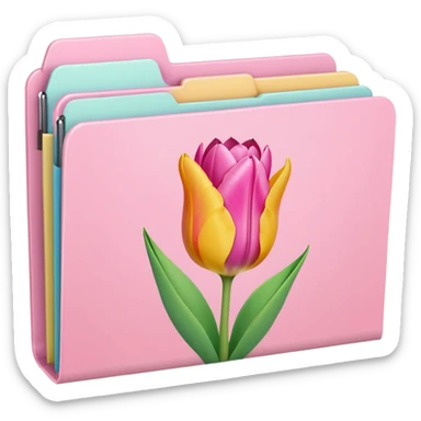 pastel-file-folder-with-tulip-picture sticker