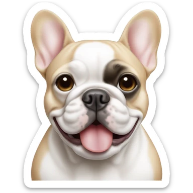 French bulldog white face, tan and white body sticker