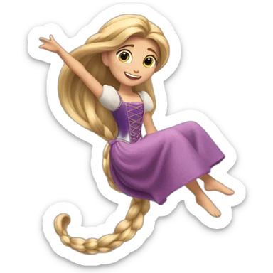 Rapunzel doing a salut sticker