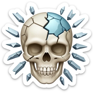 Skull with head explode sticker