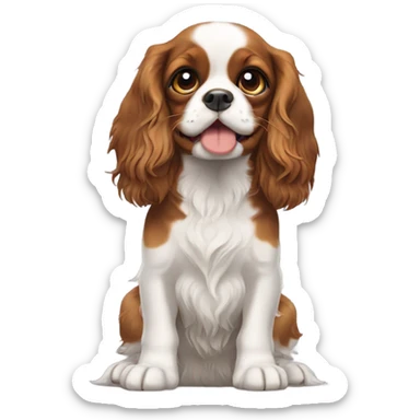 King Charles spaniel puppy begging, sticker