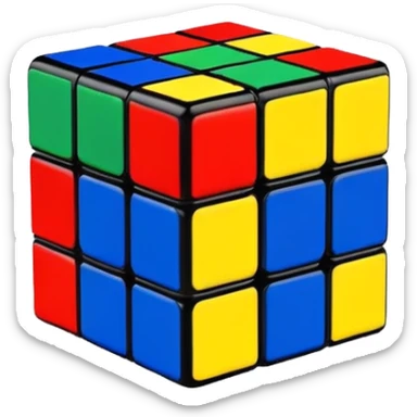 A 3x3-squares rubix cube sticker