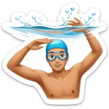a swimmer swimming in a glass sticker