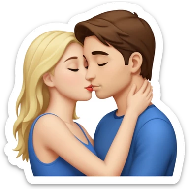 romantic love, romantic couple kissing sticker