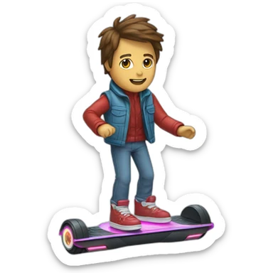 marty mcfly on a hoverboard sticker