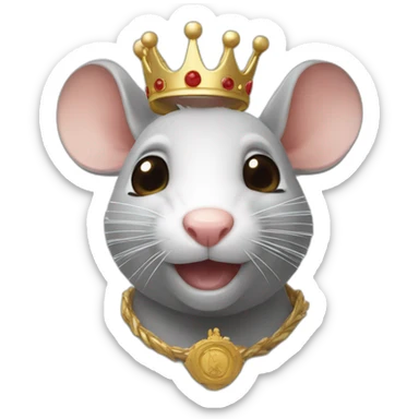 Un rat avec une couronne sticker