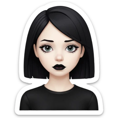 Bad girlfriend.eom girl . Gorgeous woman but still emo every thing black  sticker