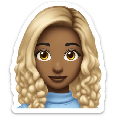 Uma mulher de olhos cor de meu morena e com iPhone 11 na mão trabalhando de social media  sticker