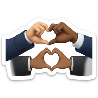 Donald Trump and Kamala Harris making a heart with their hands sticker