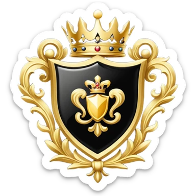 royal crest black and gold not too many little details sticker