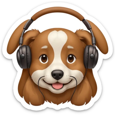 Dog with headphones  sticker