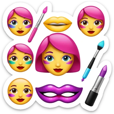 QUIERO QUE REALICES EMOJIS DE MAQUILLAJE OBJETOS sticker