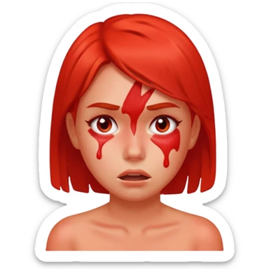 Girl in 🥵 face sticker