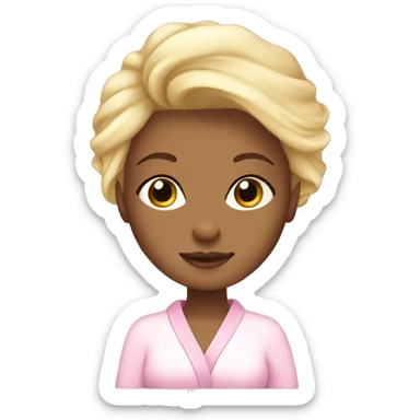 blonde girl spa day pink sticker