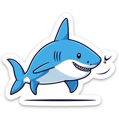 shark wearing blue nike shoes sticker