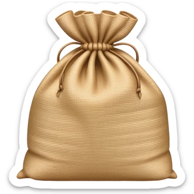 crear un emoji de un bolsón/bigbag de rafia de polipropileno, que se usa para almacenar materiales de construccion, cereales, et sticker