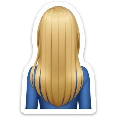 long hair image of a girl in back view sticker