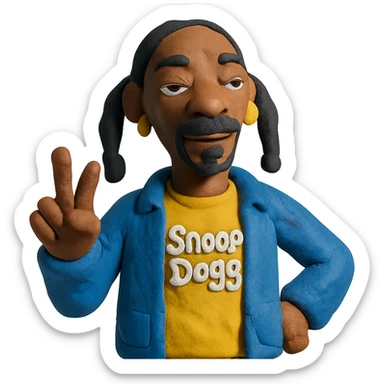 claymation style Snoop Dogg sticker