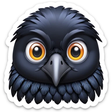 raven cute emoji sticker