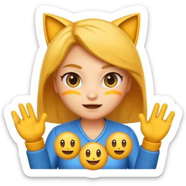 Emojis of the video game character, Kat, from the video game Geavity Rush sticker