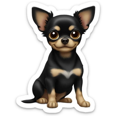  black chihuahua shitzu mix sticker
