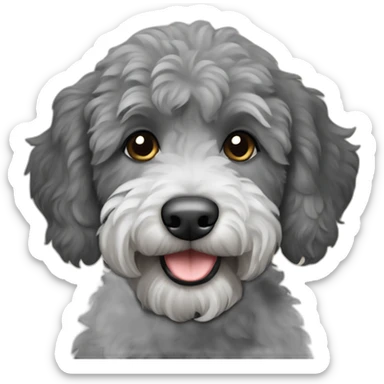 Black and Gray Labradoodle sticker