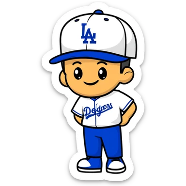 Mexican with Dodgers cap, smiling sticker