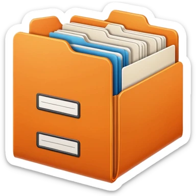 Orange folder files r sticker