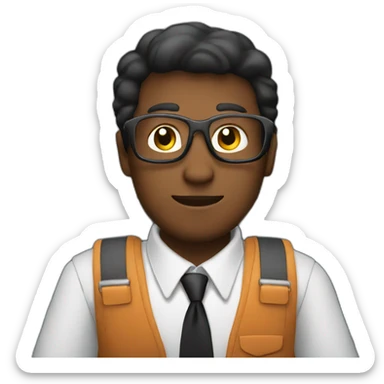 a person with a brief case sitting in an airplane sticker