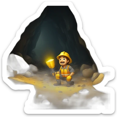 gold mining cave sticker