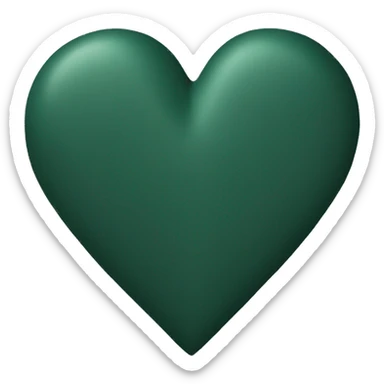 Dark green matte heart sticker