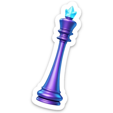 Create a small, visually appealing icon of a magic wand (chess wand style) to represent creativity and artistic design. Use a clean, modern look with glowing accents in purple and blue shades.
 sticker