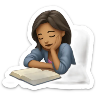 studing sleepy girl sticker