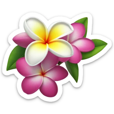 Plumeria flower sticker
