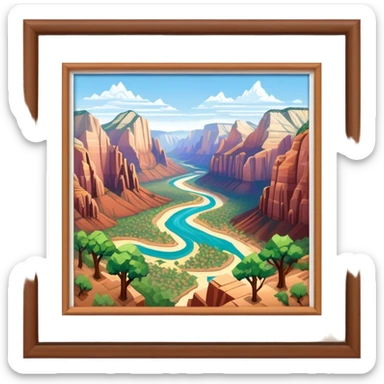 isometric zion national park sticker